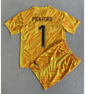 England Jordan Pickford #1 Målvakt Hemmakläder Barn EM 2024 Kortärmad (+ Korta byxor)